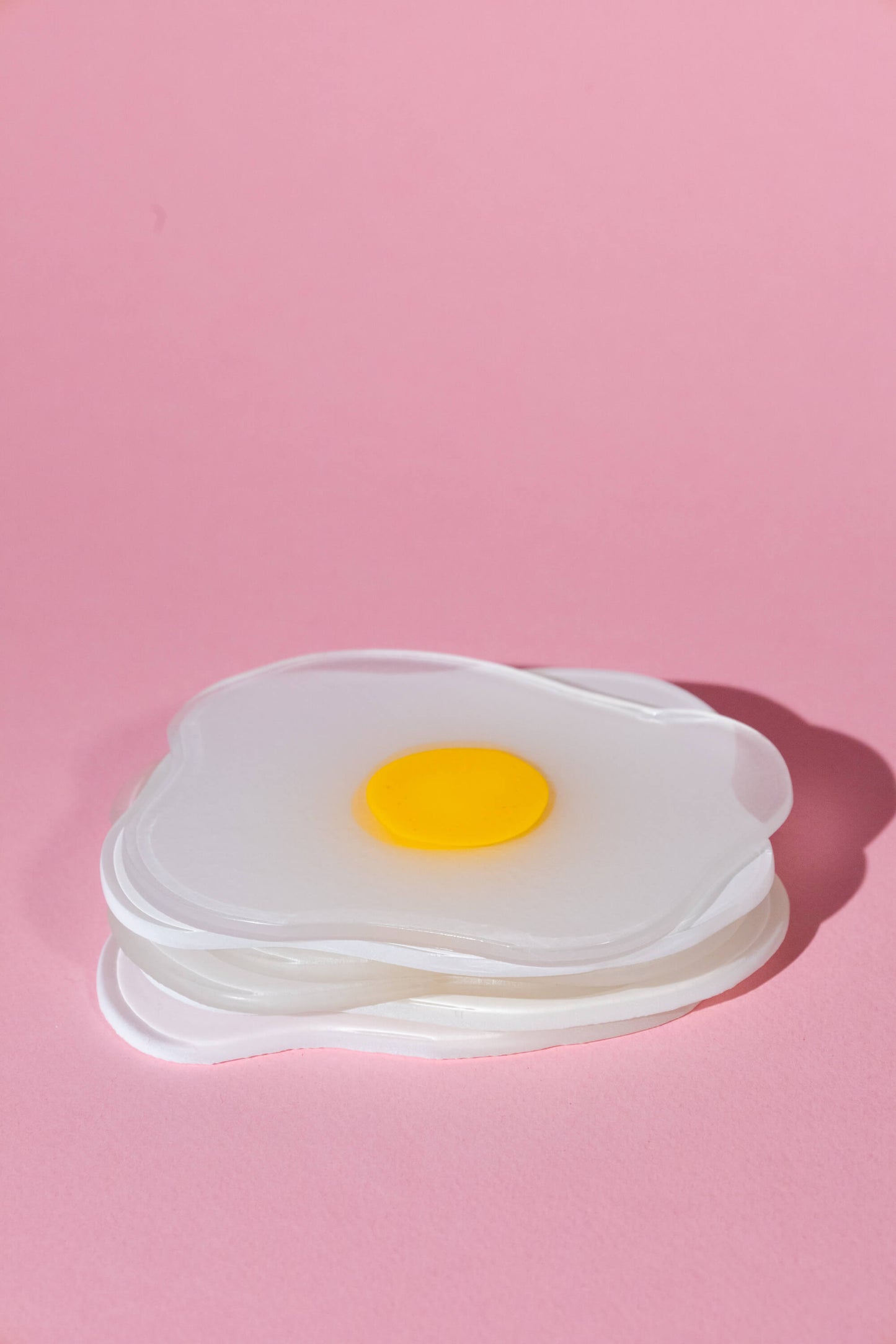 Squiggled Raw Egg Glass Coaster Set of Two