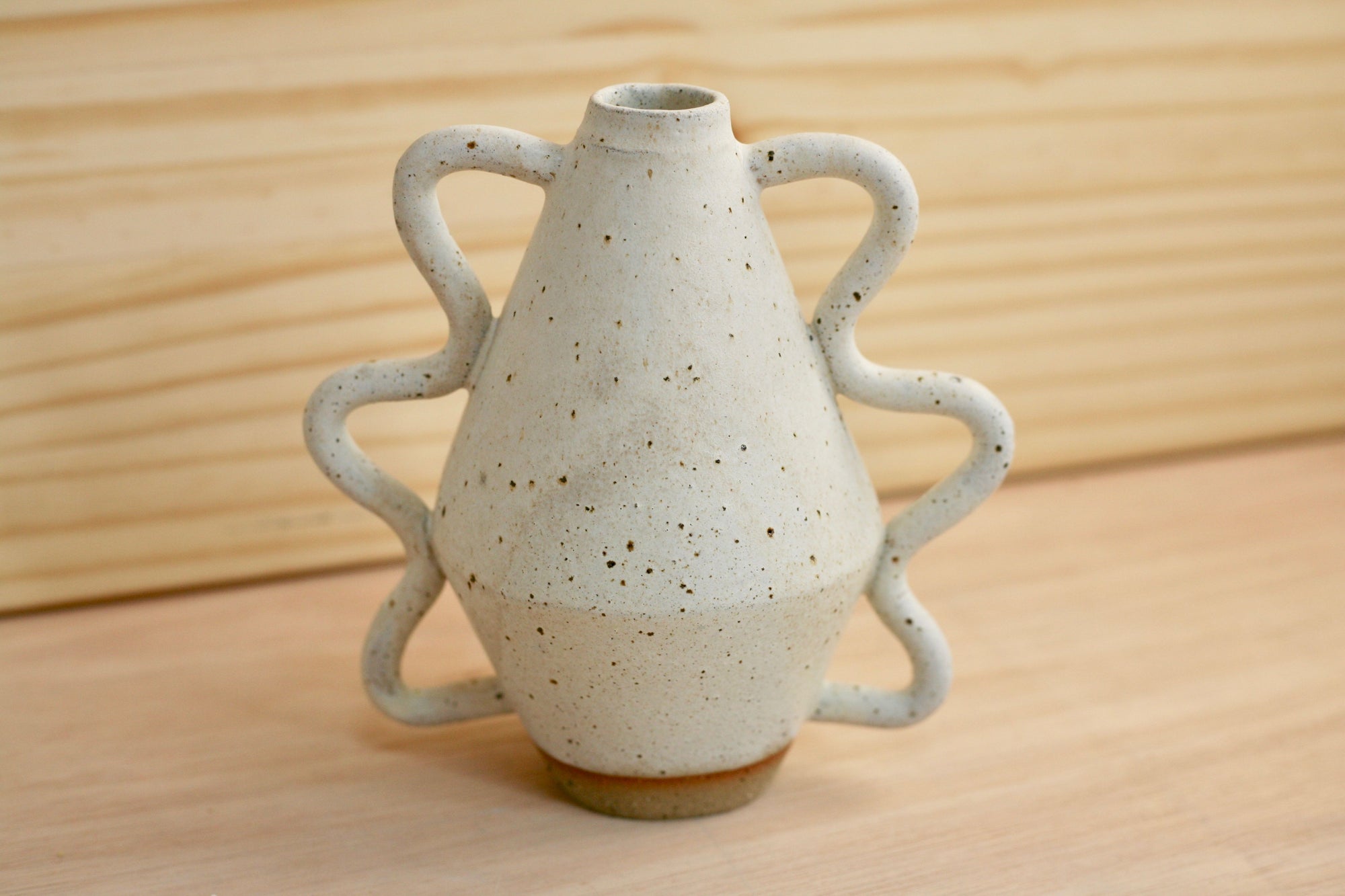 Blue Diamond Vase with Wiggle Handles