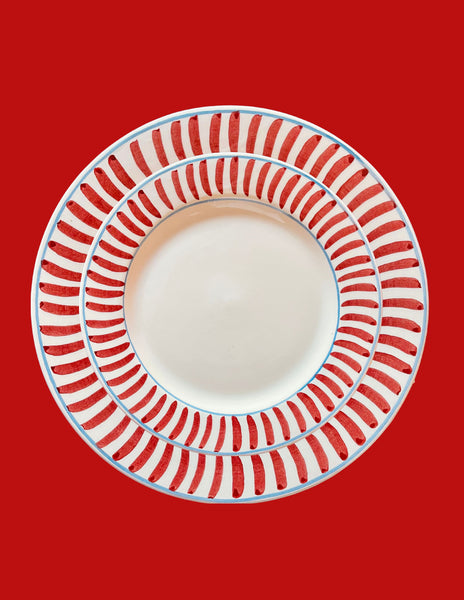 Sveva's Home Ceramic Red Dining Plate Set of 6