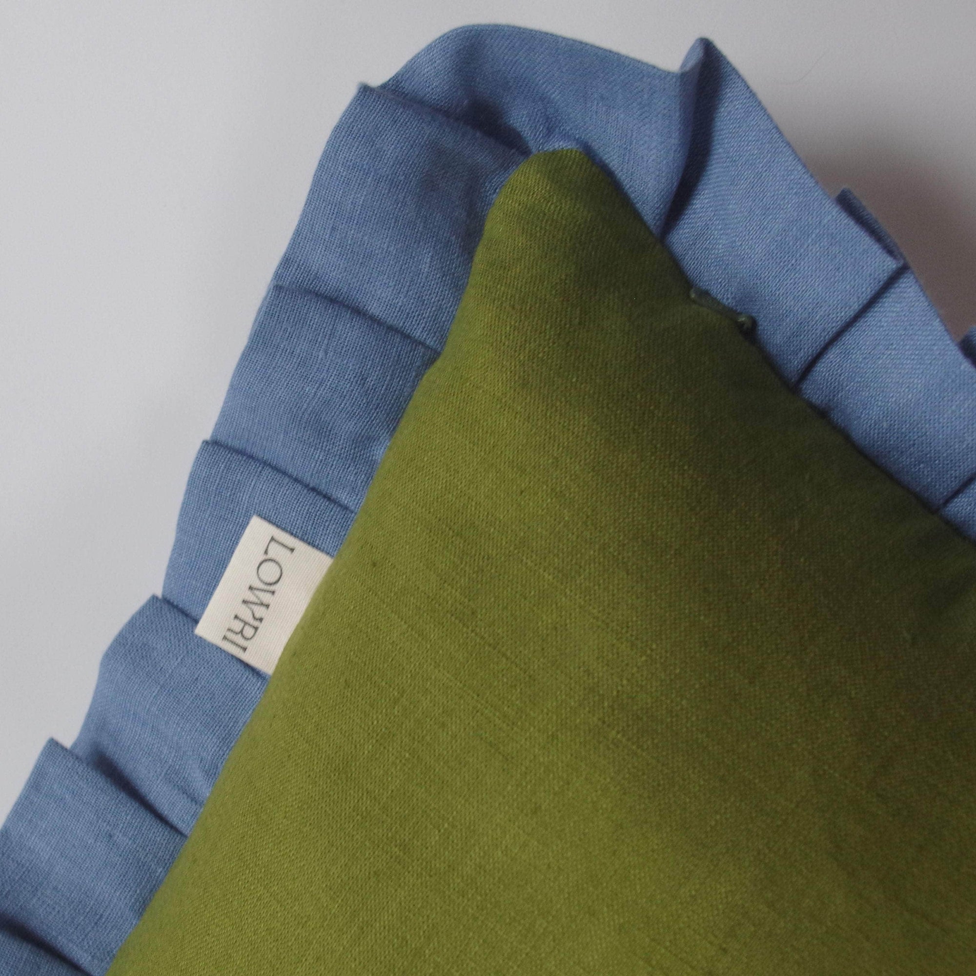 Printed Little Check Frill Cushion