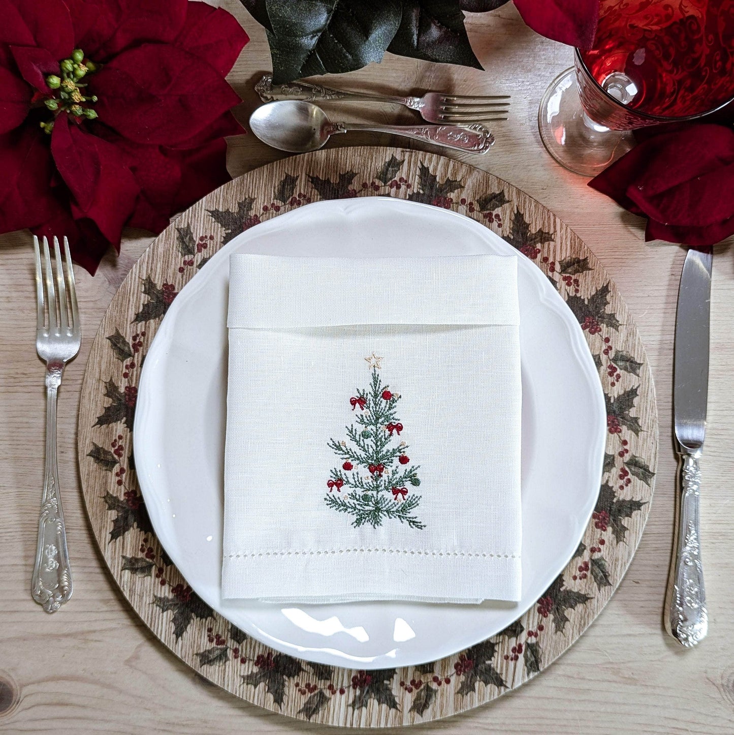 Christmas Embroidery Table Napkin (set of 6)