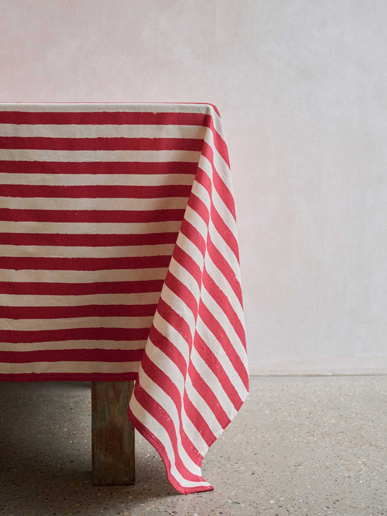 Christmas Red Stripe Tablecloth
