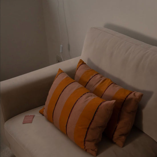 Oaxaca Terracotta Striped Cushion