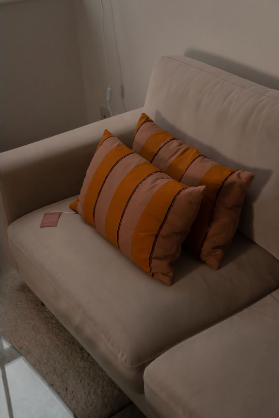 Oaxaca Terracotta Striped Cushion