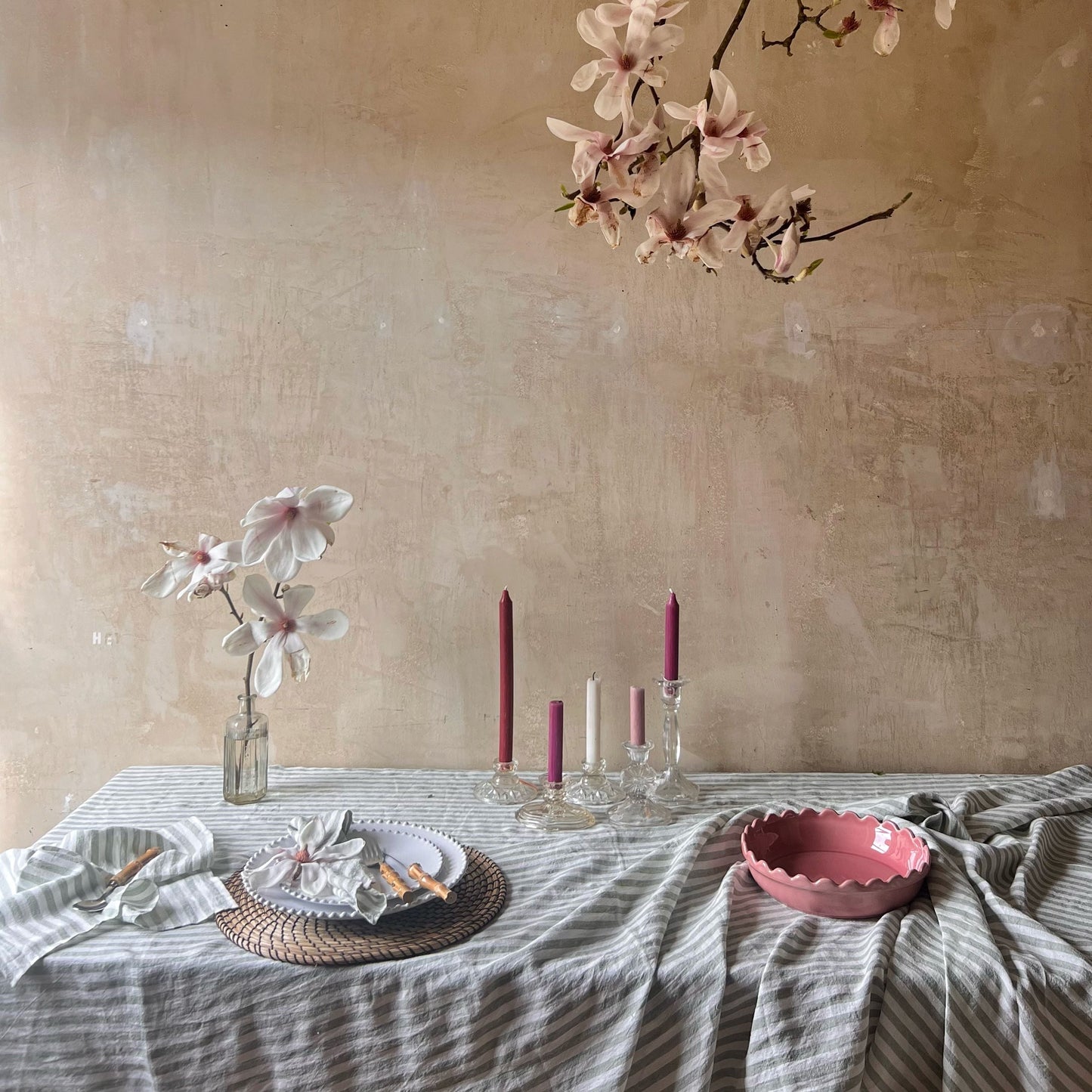 Large Linen Tablecloth - Wimbledon