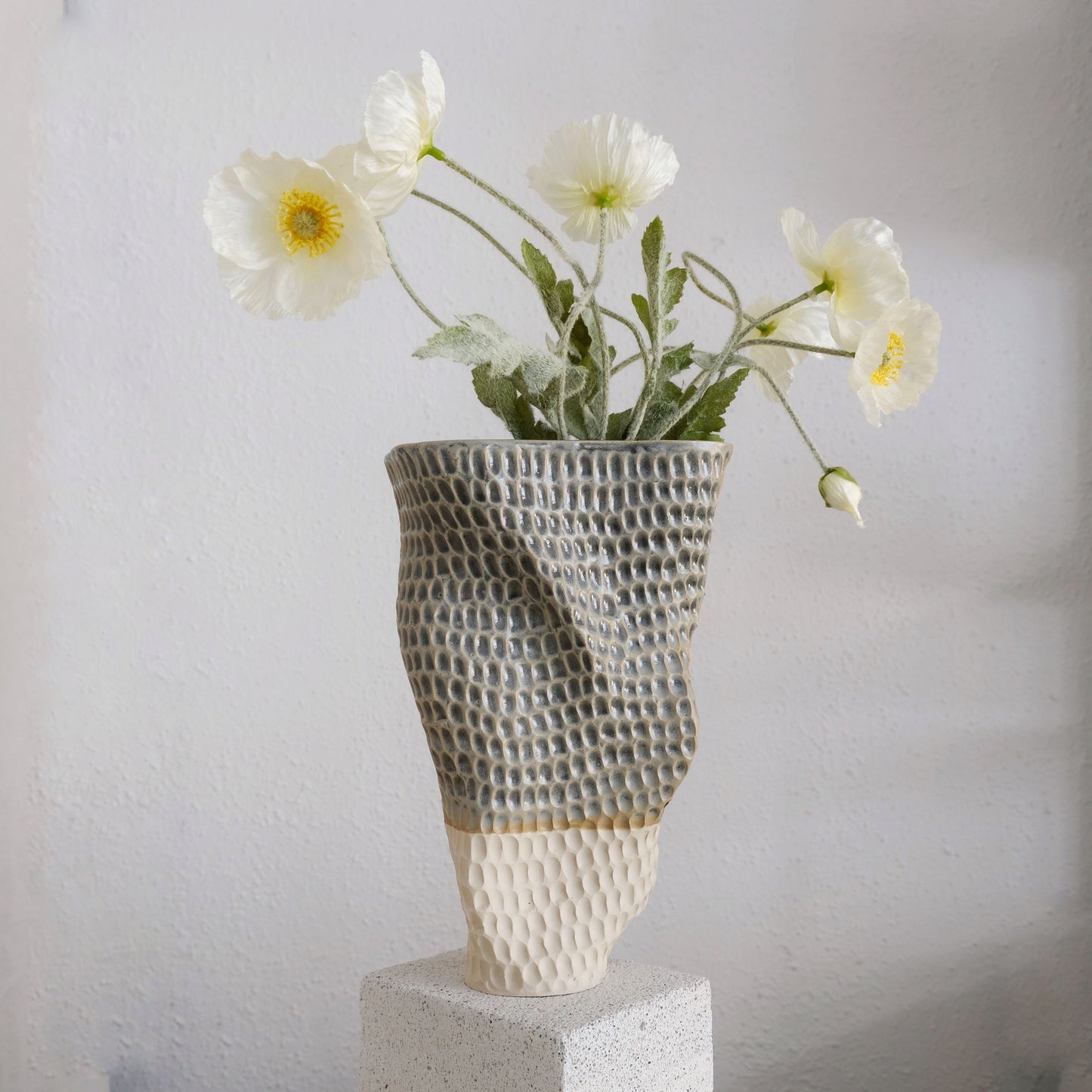 Luma - Carved Ceramic Vase - Everything Blue