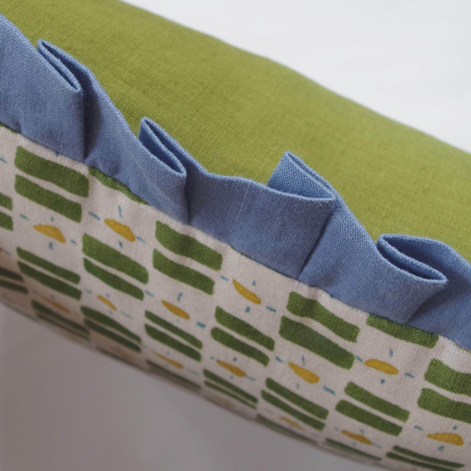 Printed Little Check Frill Cushion