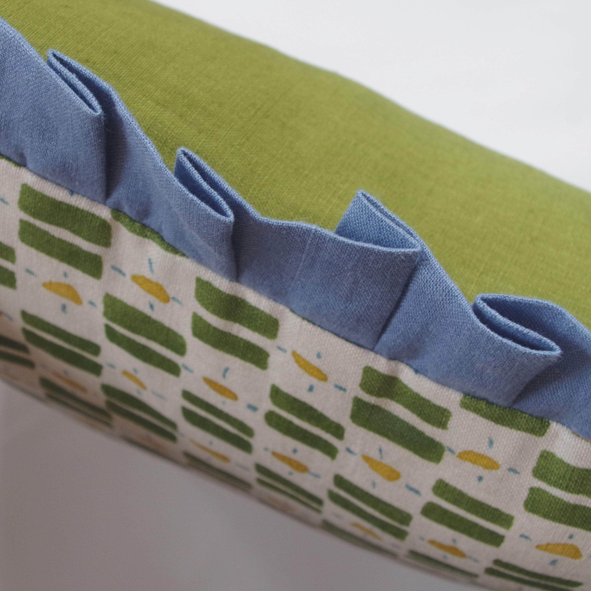 Printed Little Check Frill Cushion