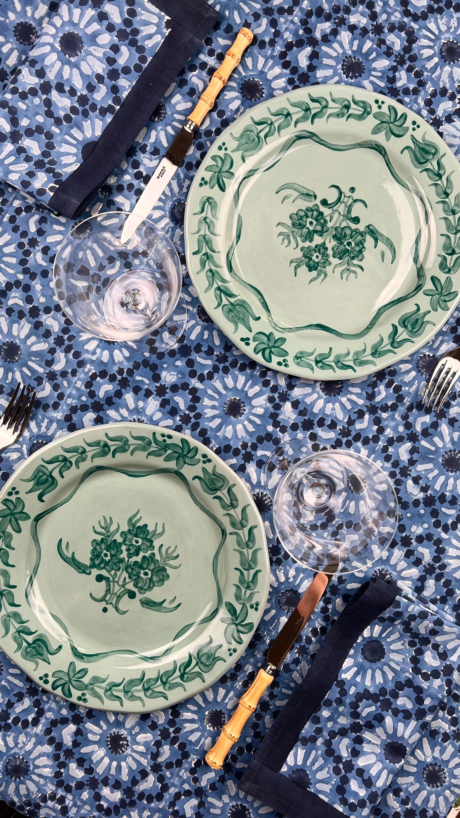 ‘The Kaleidoscope’ Tablecloth - Dark Indigo