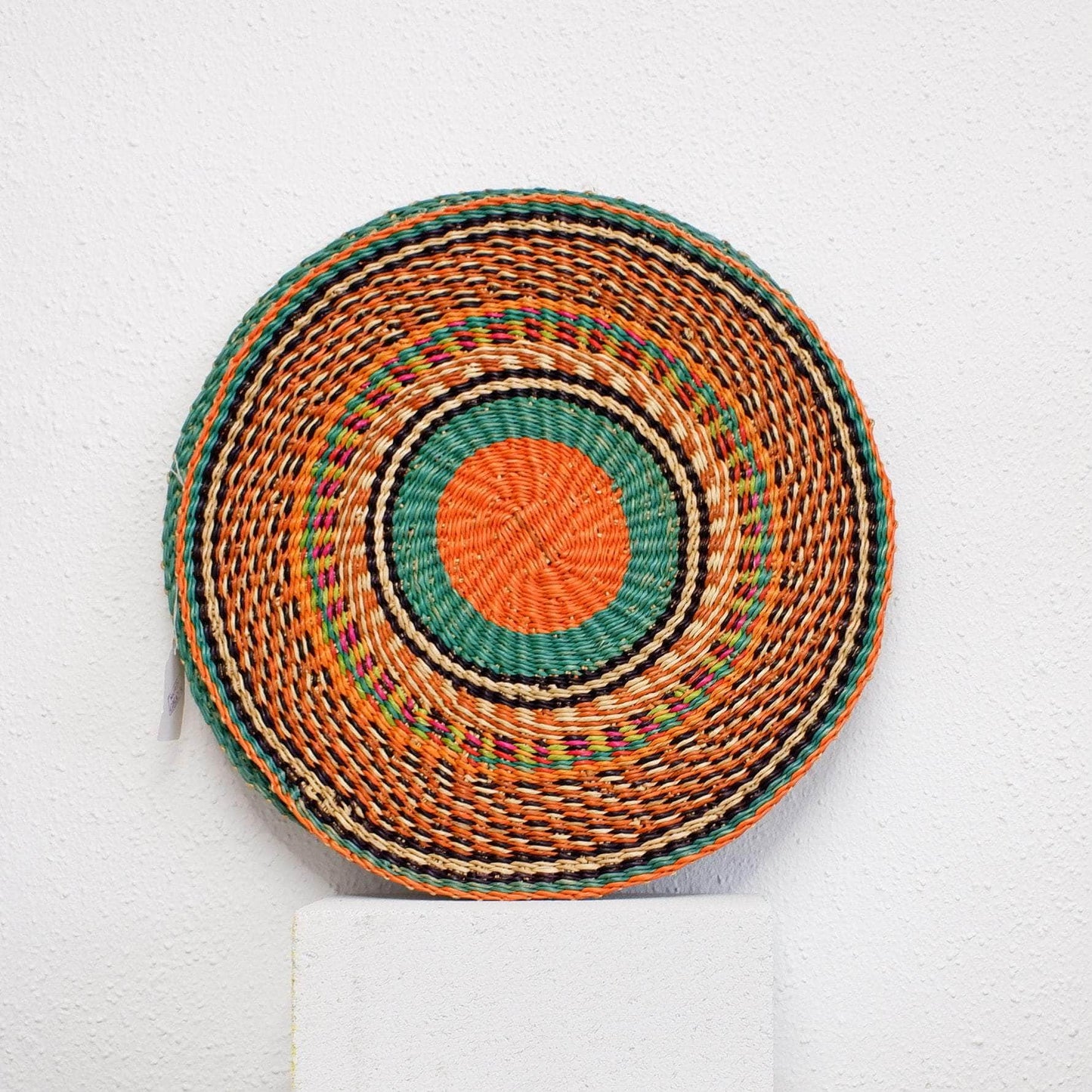 Colourful Placemats from Ghana - Complementary Set of 2 - Turquoise & Orange