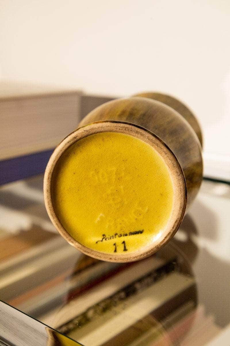 Vintage French Hand Painted Ceramic Vase