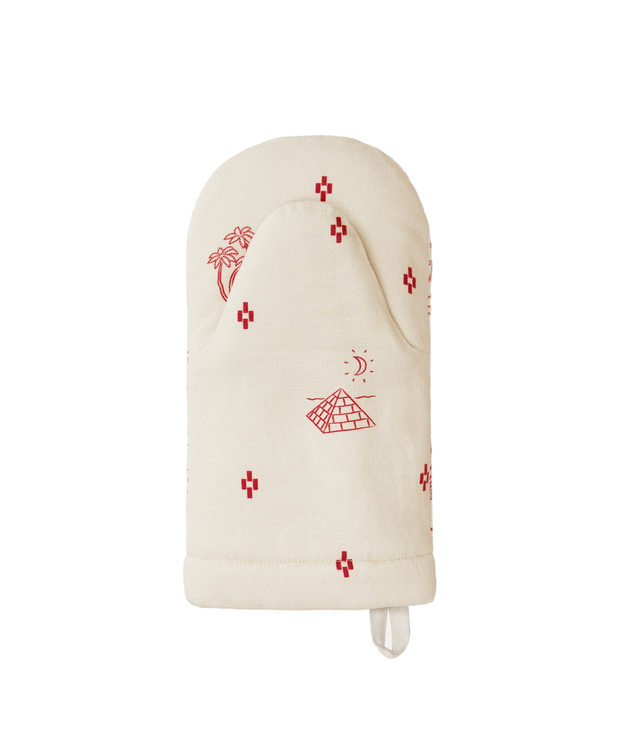Redwork Oven Mitt in Red