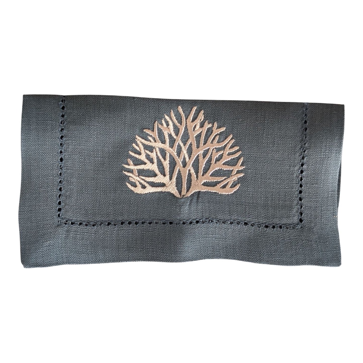 CORAL - Coral Embroidery Cocktail Napkin Set (set of 6)