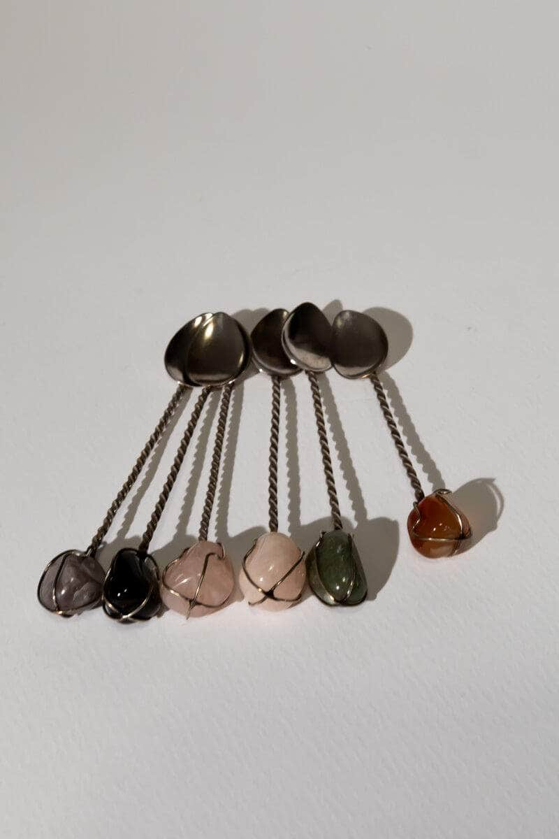 Demitasse Spoon Set with Stones