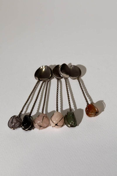 Demitasse Spoon Set with Stones