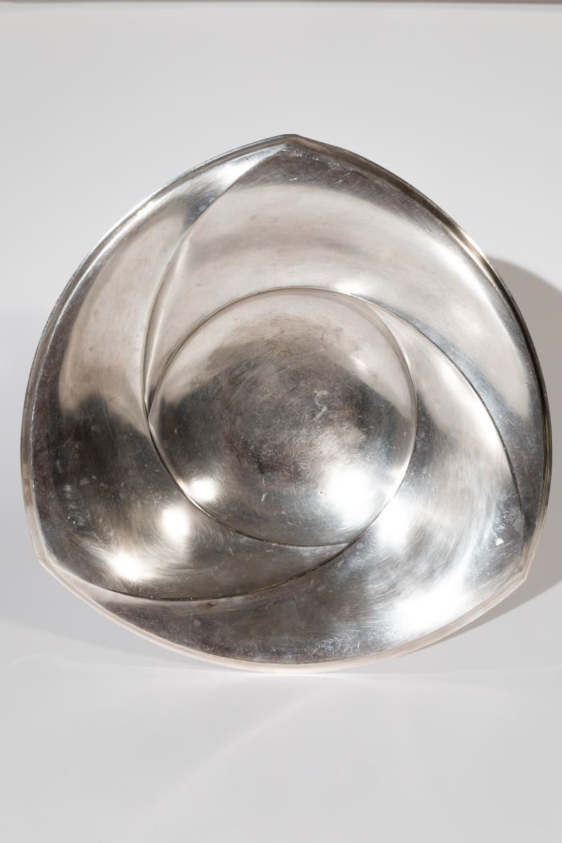 Art deco revival silver bowl