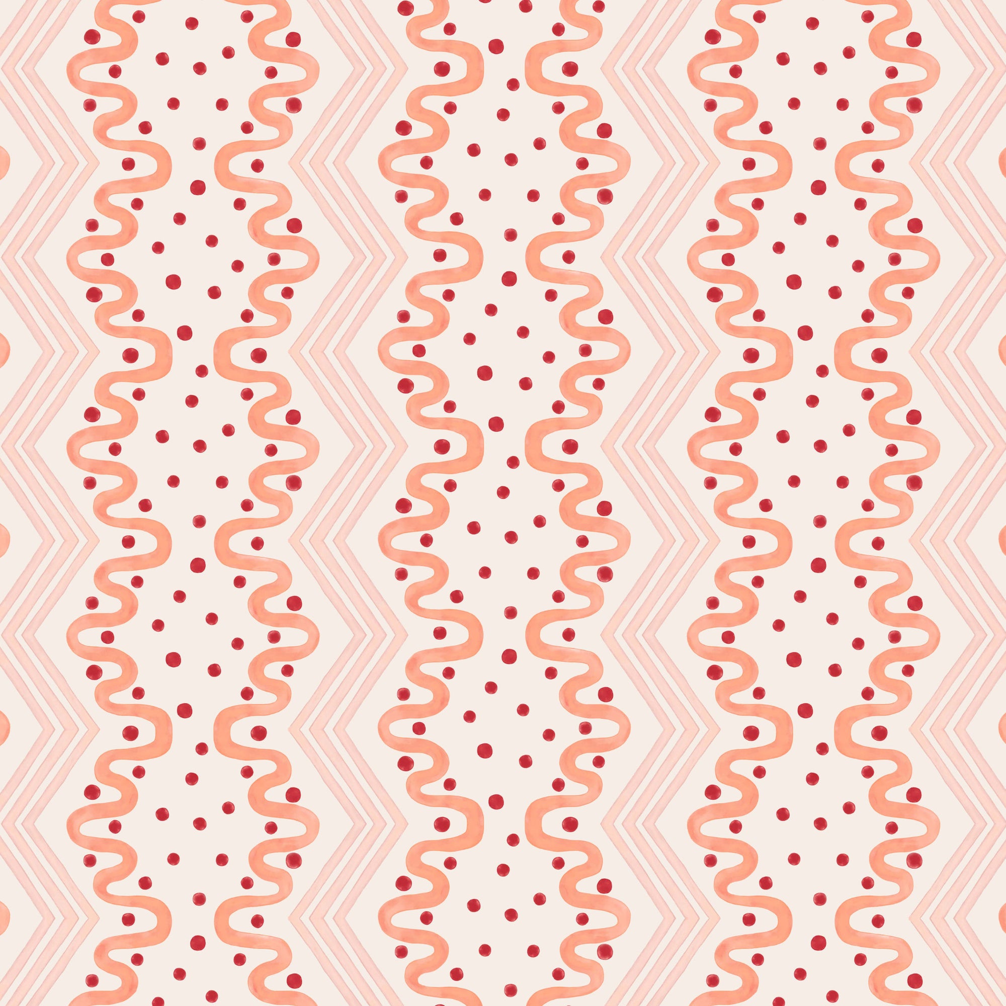 Madame Ziggle Wallpaper - Pink and Coral
