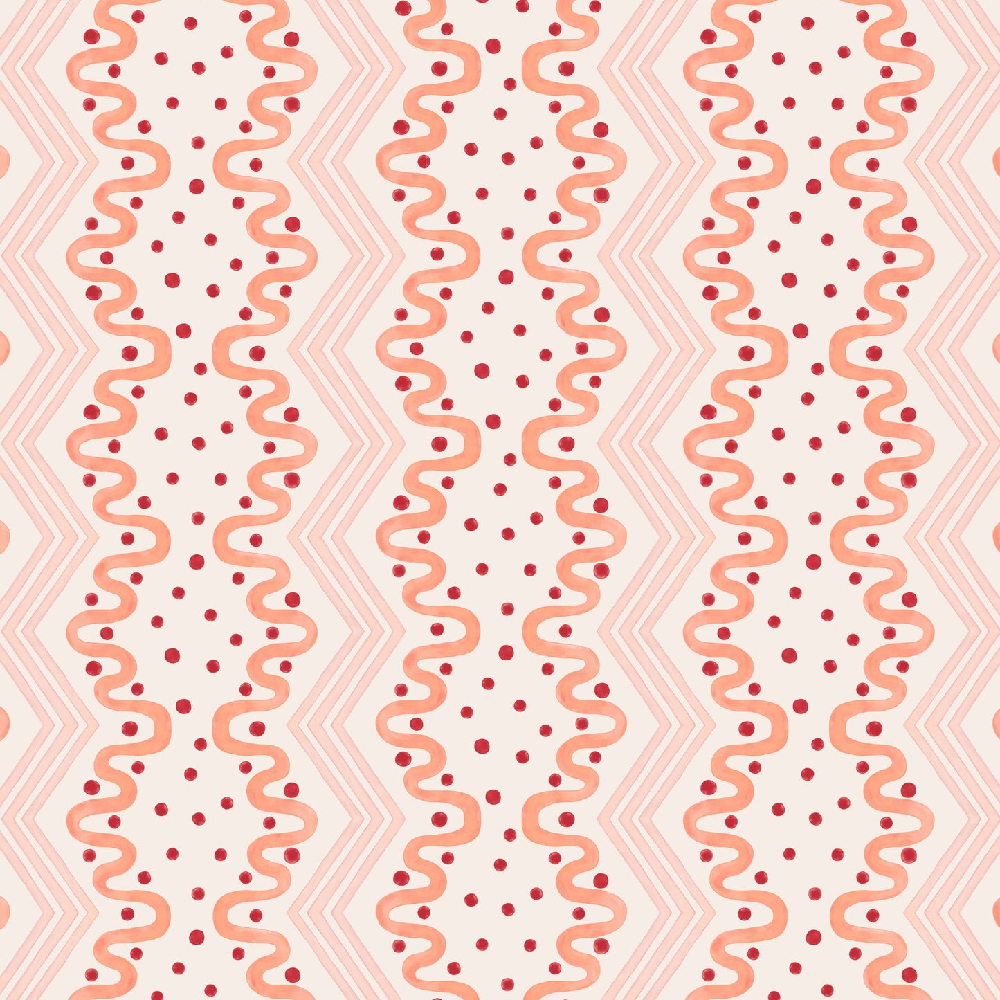 Madame Ziggle Wallpaper - Pink and Coral