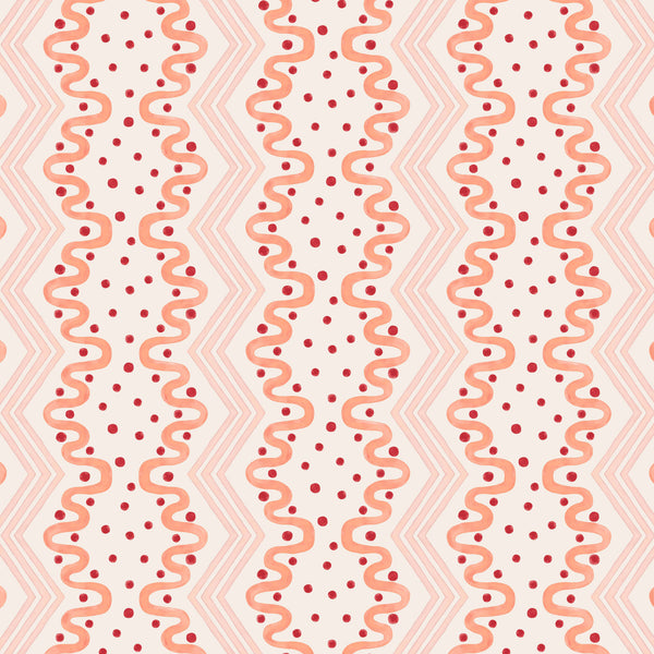 Madame Ziggle Wallpaper - Pink and Coral