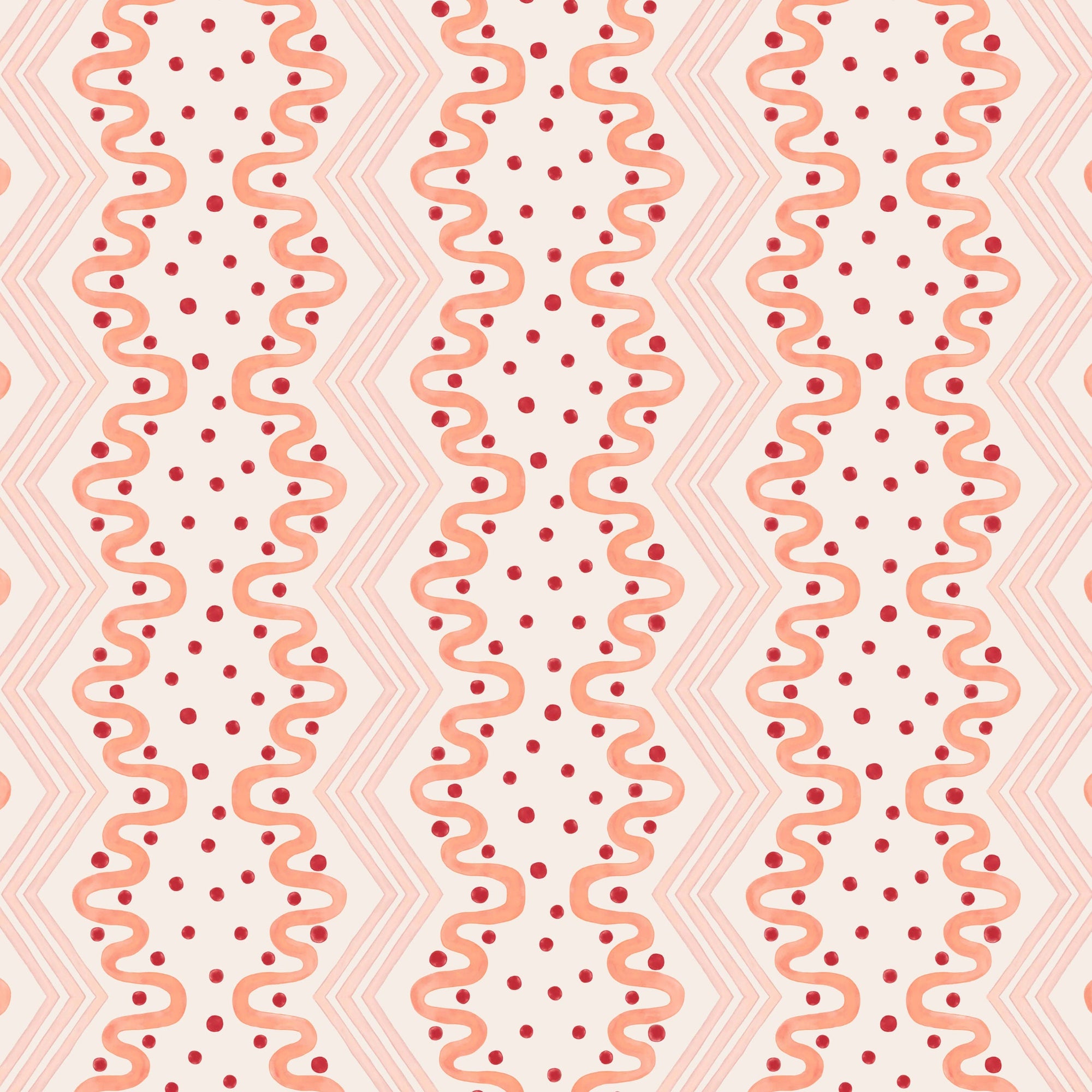 Madame Ziggle Wallpaper - Pink and Coral