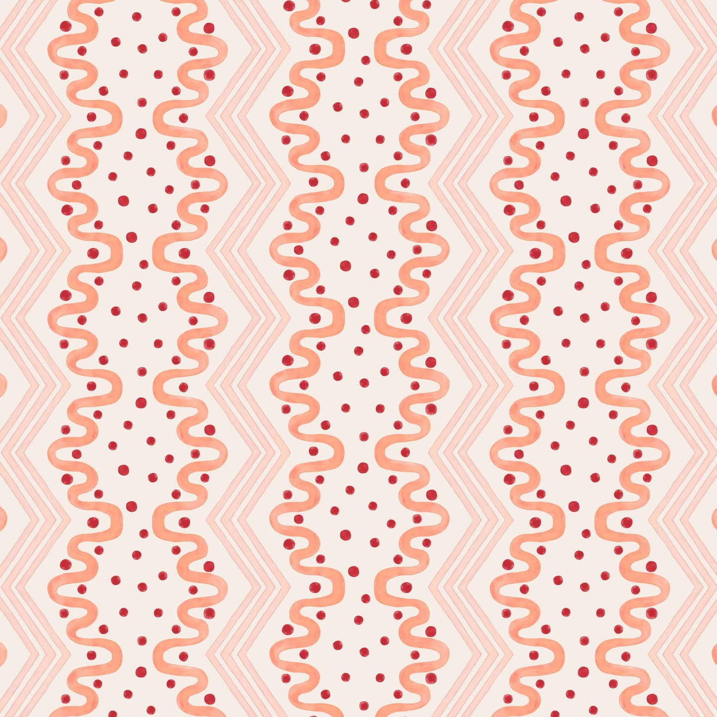 Madame Ziggle Wallpaper - Pink and Coral