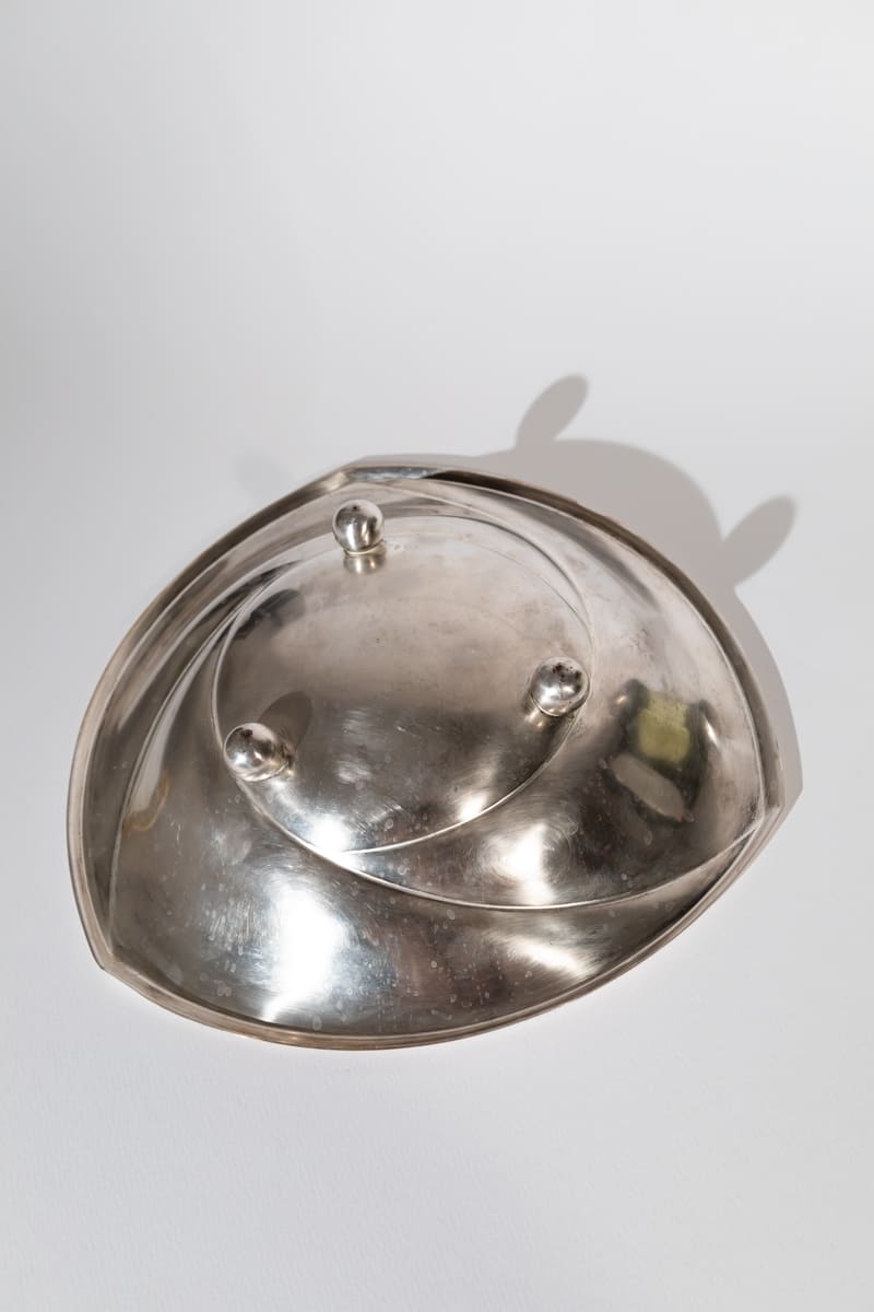 Art deco revival silver bowl