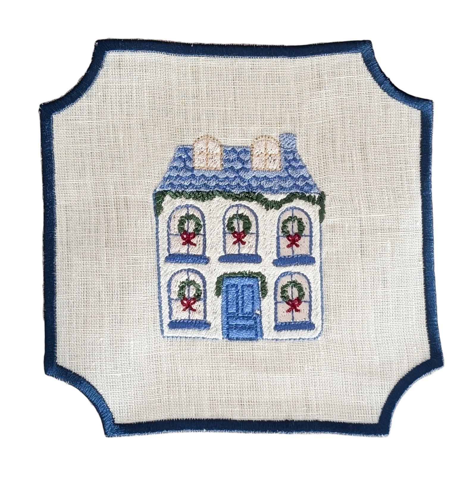 CHRISTMAS HOME - Christmas Embroidery Cocktail Napkin Set (set of 6)