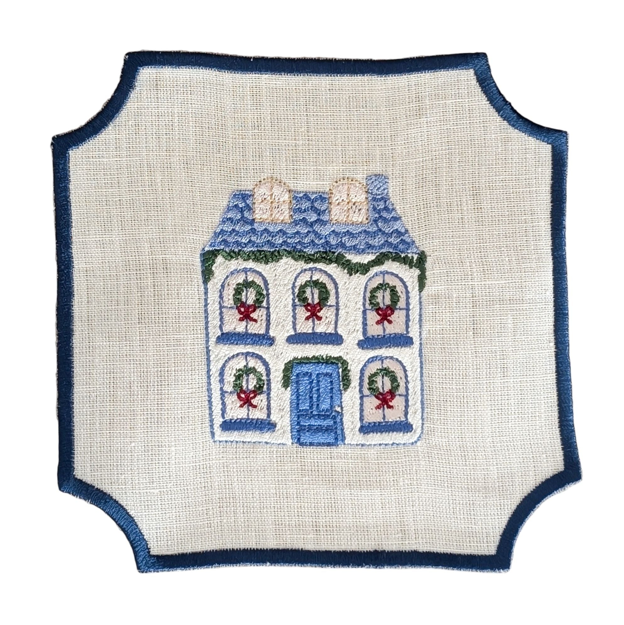 CHRISTMAS HOME - Christmas Embroidery Cocktail Napkin Set (set of 6)