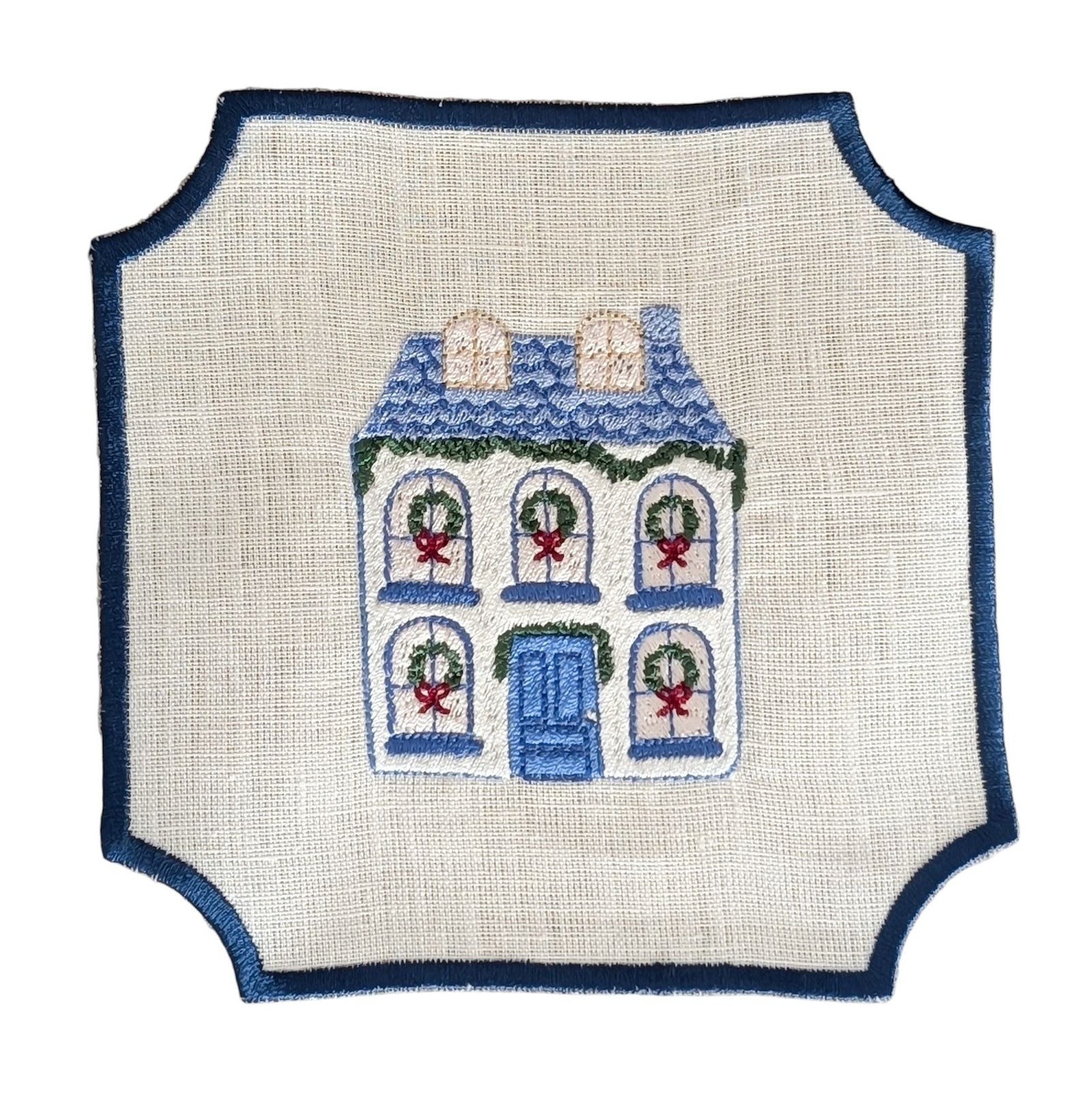 CHRISTMAS HOME - Christmas Embroidery Cocktail Napkin Set (set of 6)