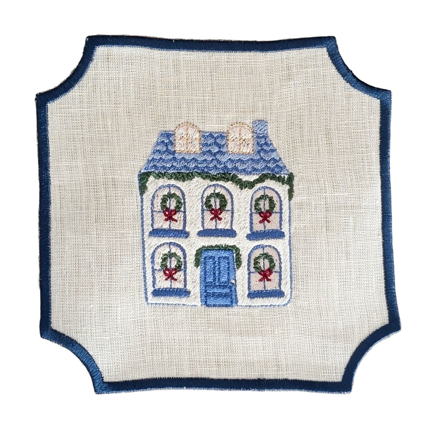 CHRISTMAS HOME - Christmas Embroidery Cocktail Napkin Set (set of 6)