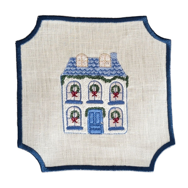 CHRISTMAS HOME - Christmas Embroidery Cocktail Napkin Set (set of 6)