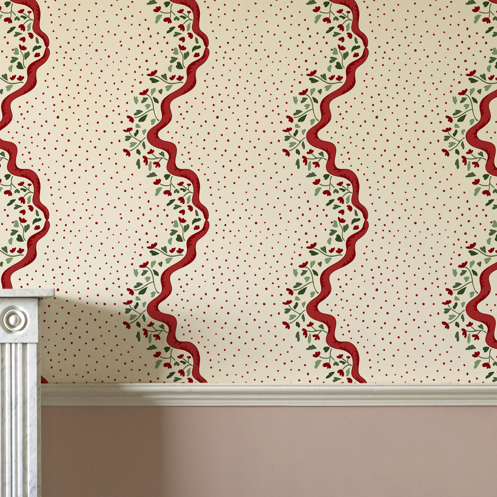 Chintz Caroline Wallpaper - Red