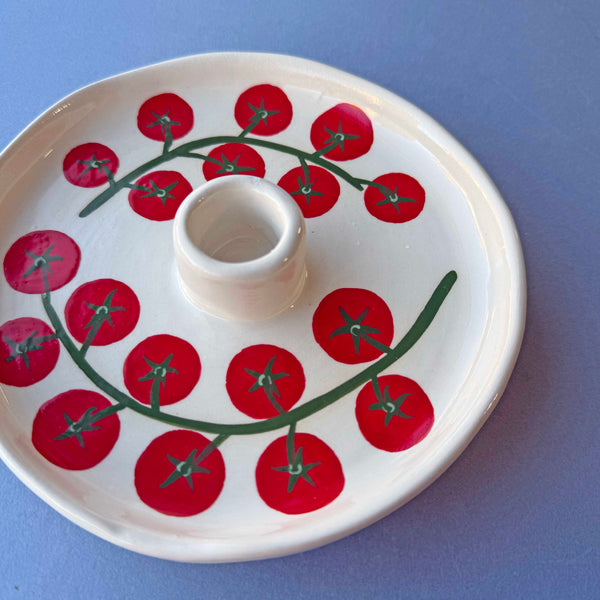 Cherry Tomato Ceramic Candle Stick Holder