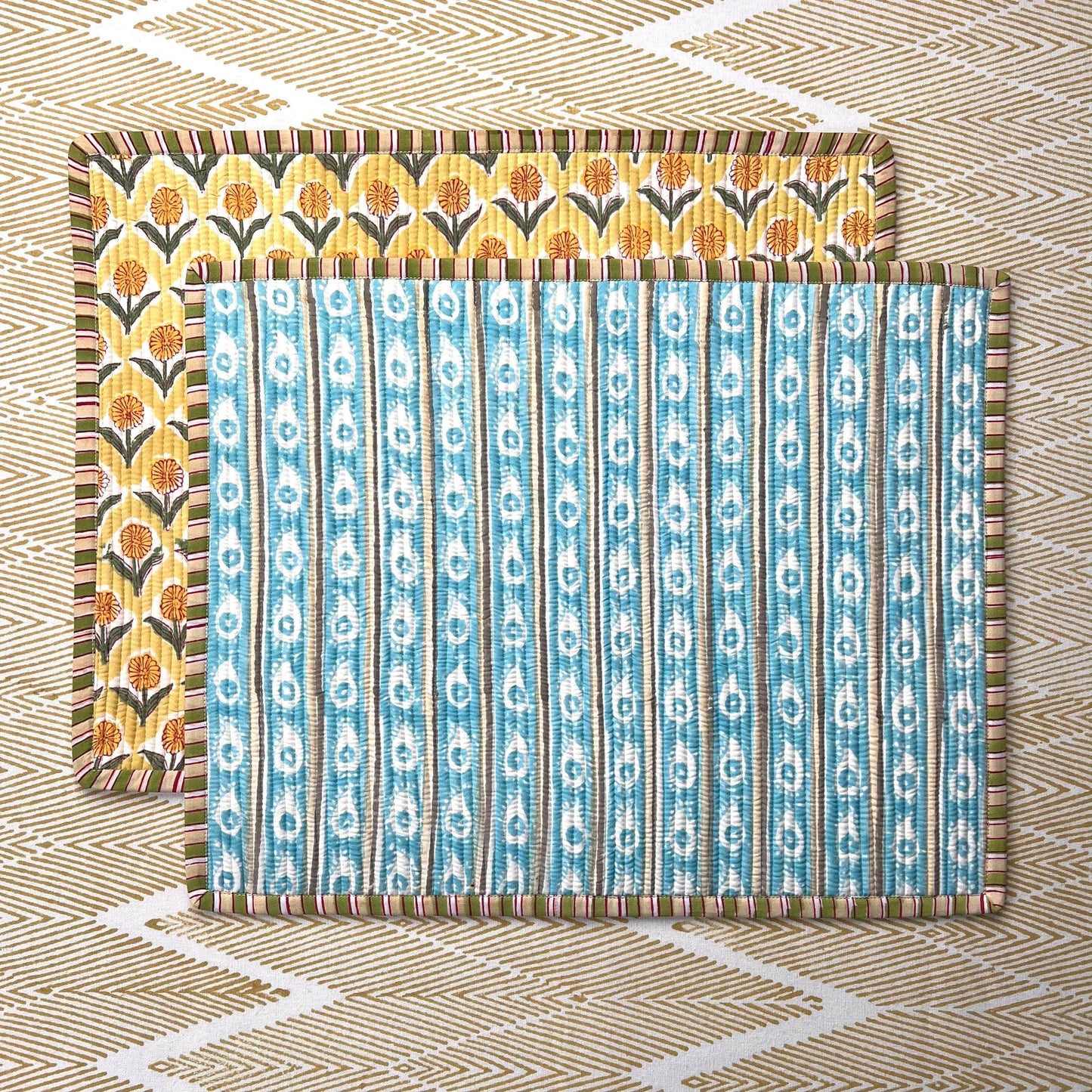 The Breakfast Placemat - Marigold Blue Olive