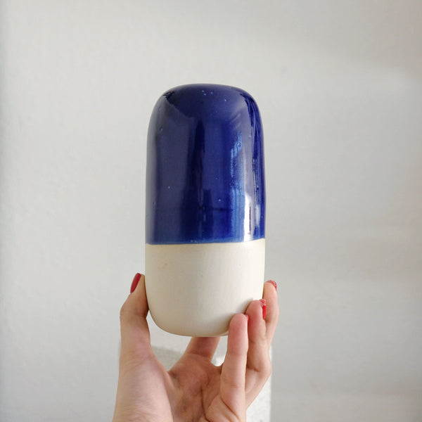 Murray - Ceramic Vase - Glossy Blue and White