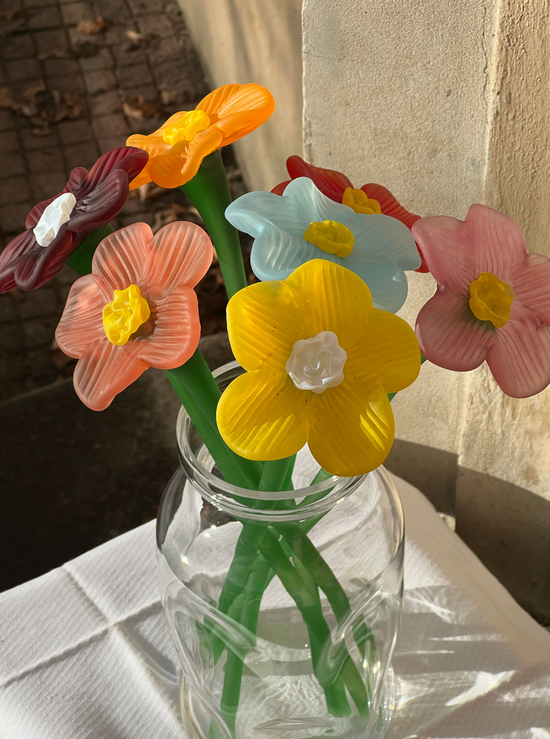 Mouth-blown Crystal Flower Bouquet - Matte