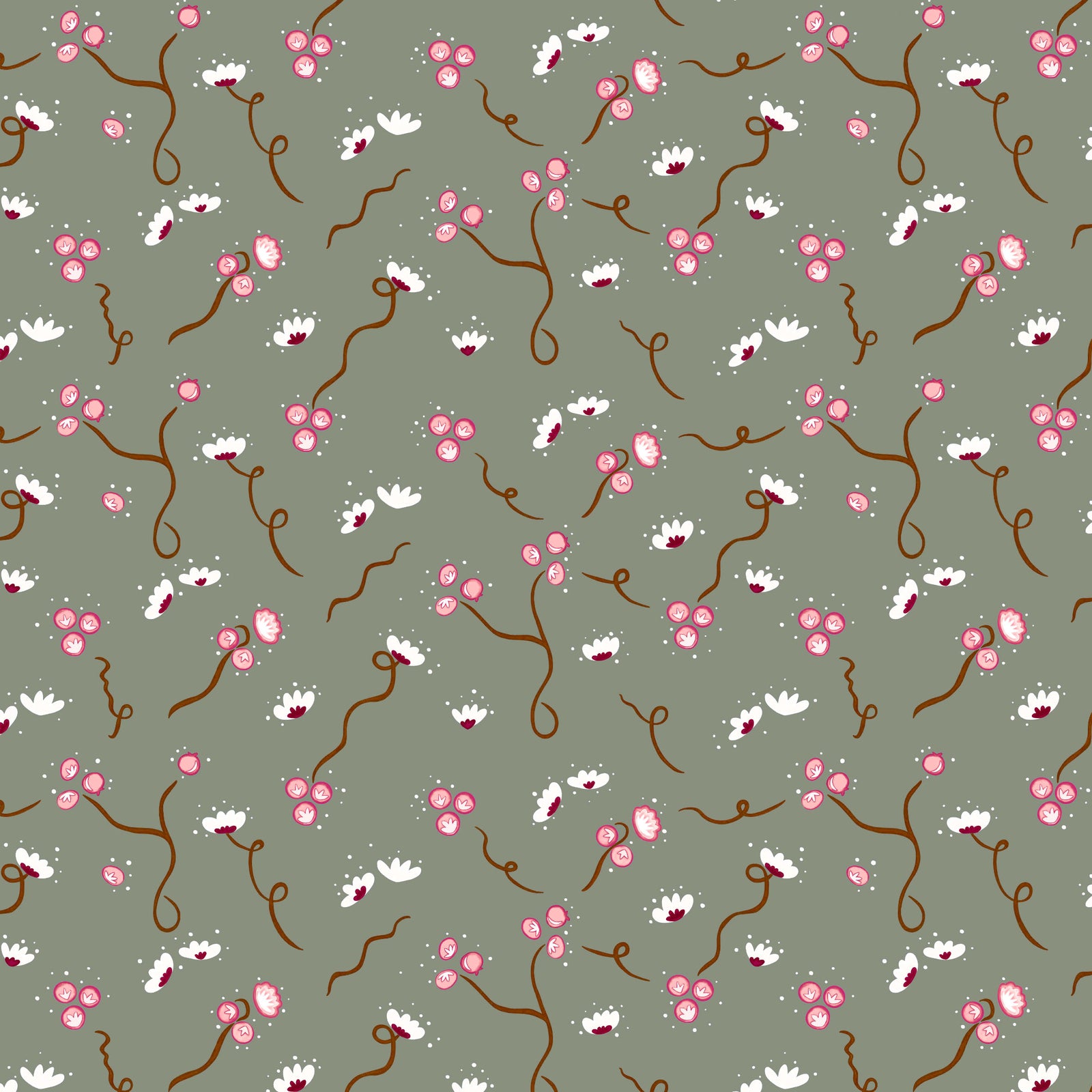 Olivia Wallpaper - Muddy Green