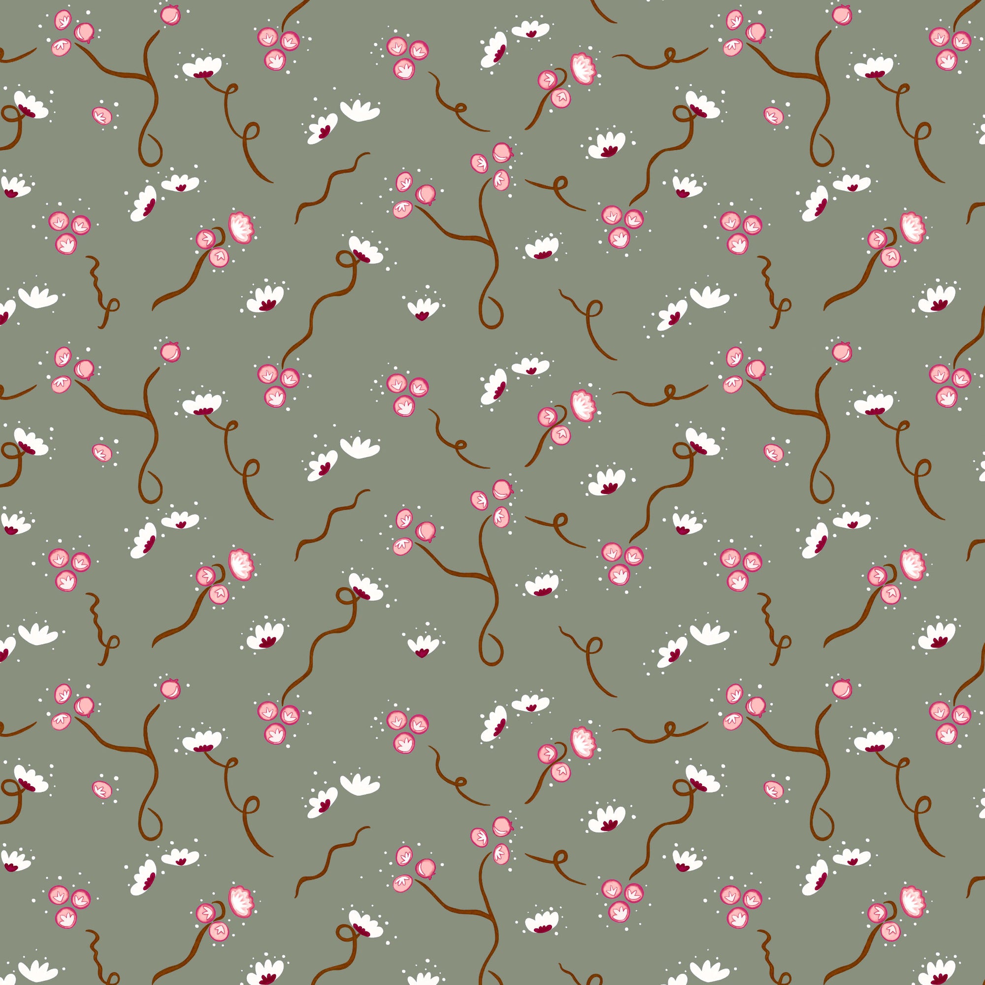 Olivia Wallpaper - Muddy Green