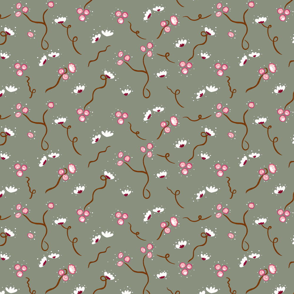 Olivia Wallpaper - Muddy Green