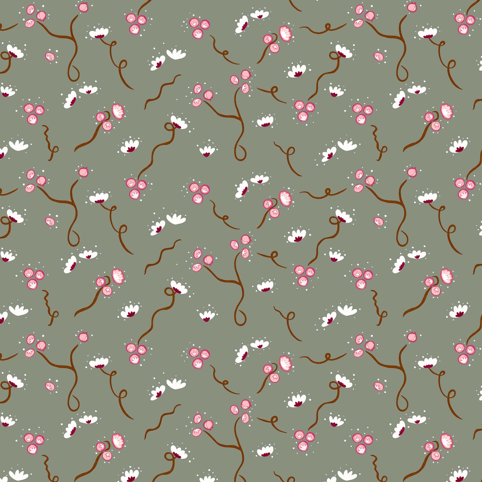 Olivia Wallpaper - Muddy Green