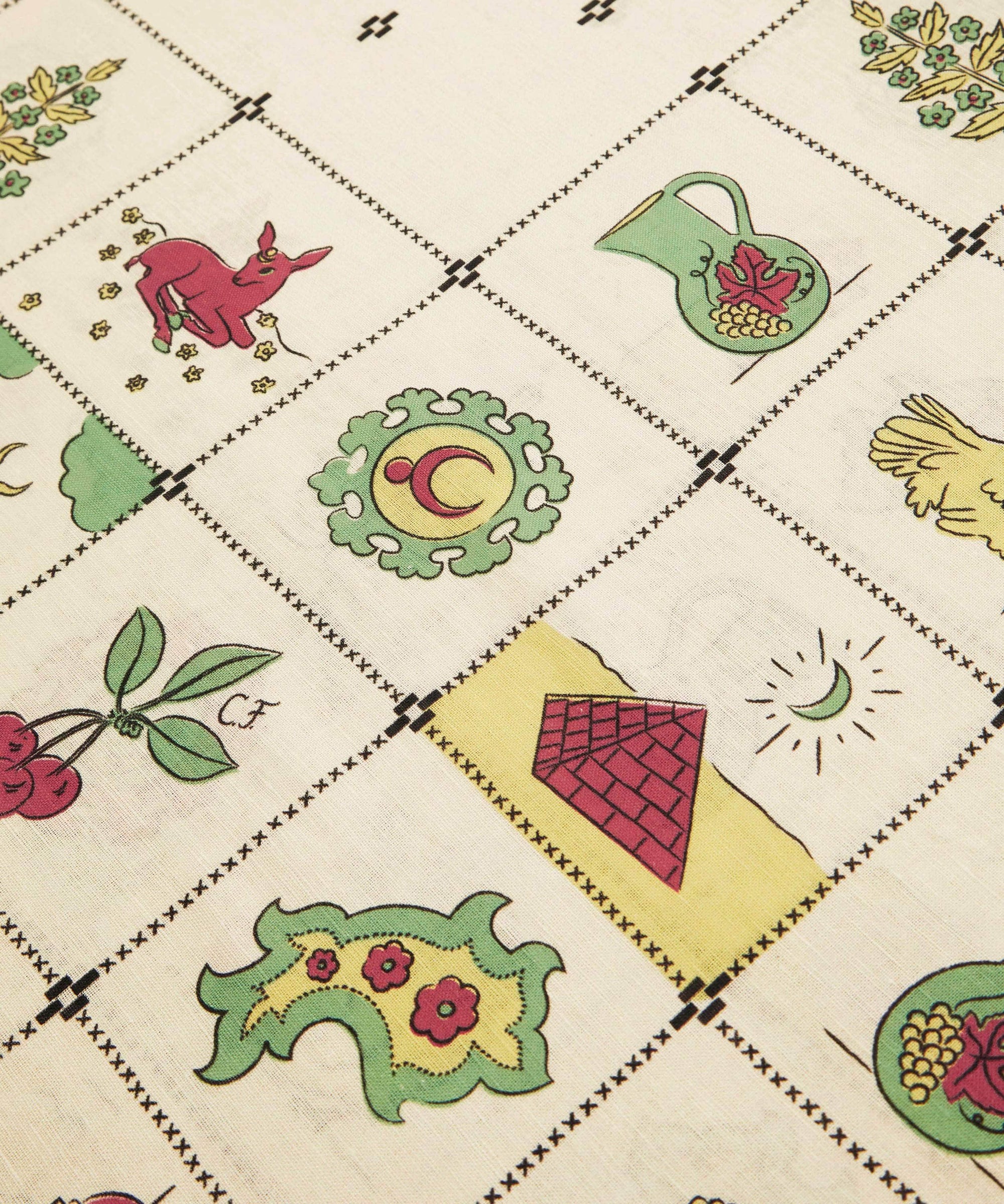 Redwork Tablecloth in Black