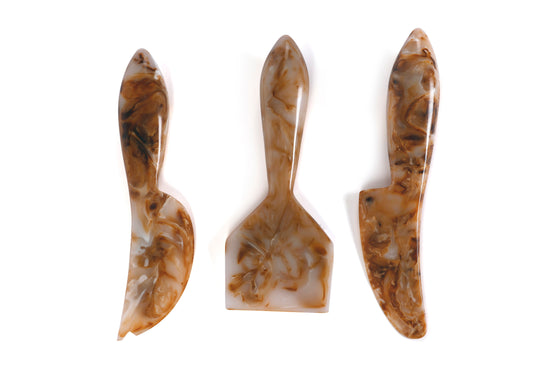 Resin Cheese Knife, Brown (Set of 3)