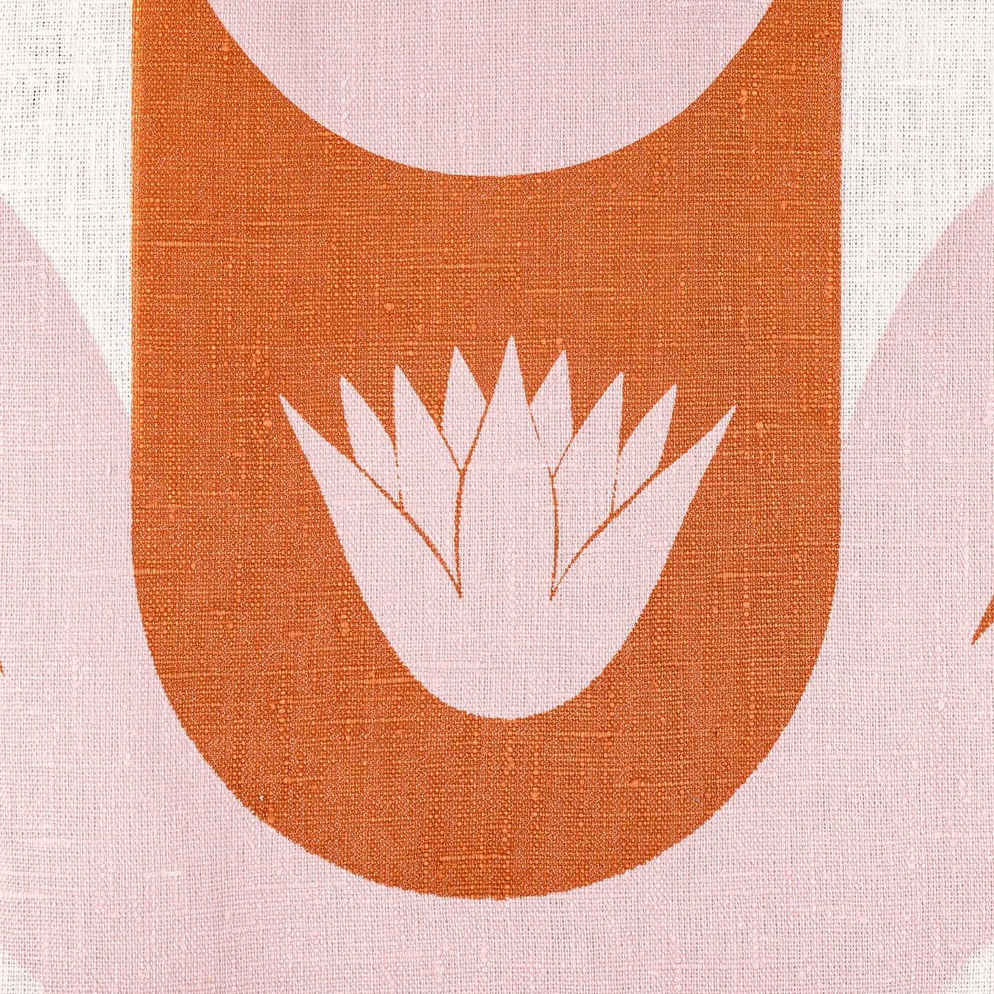 Papyrus Stripe Fabric (Orange and White on Dusty Pink)