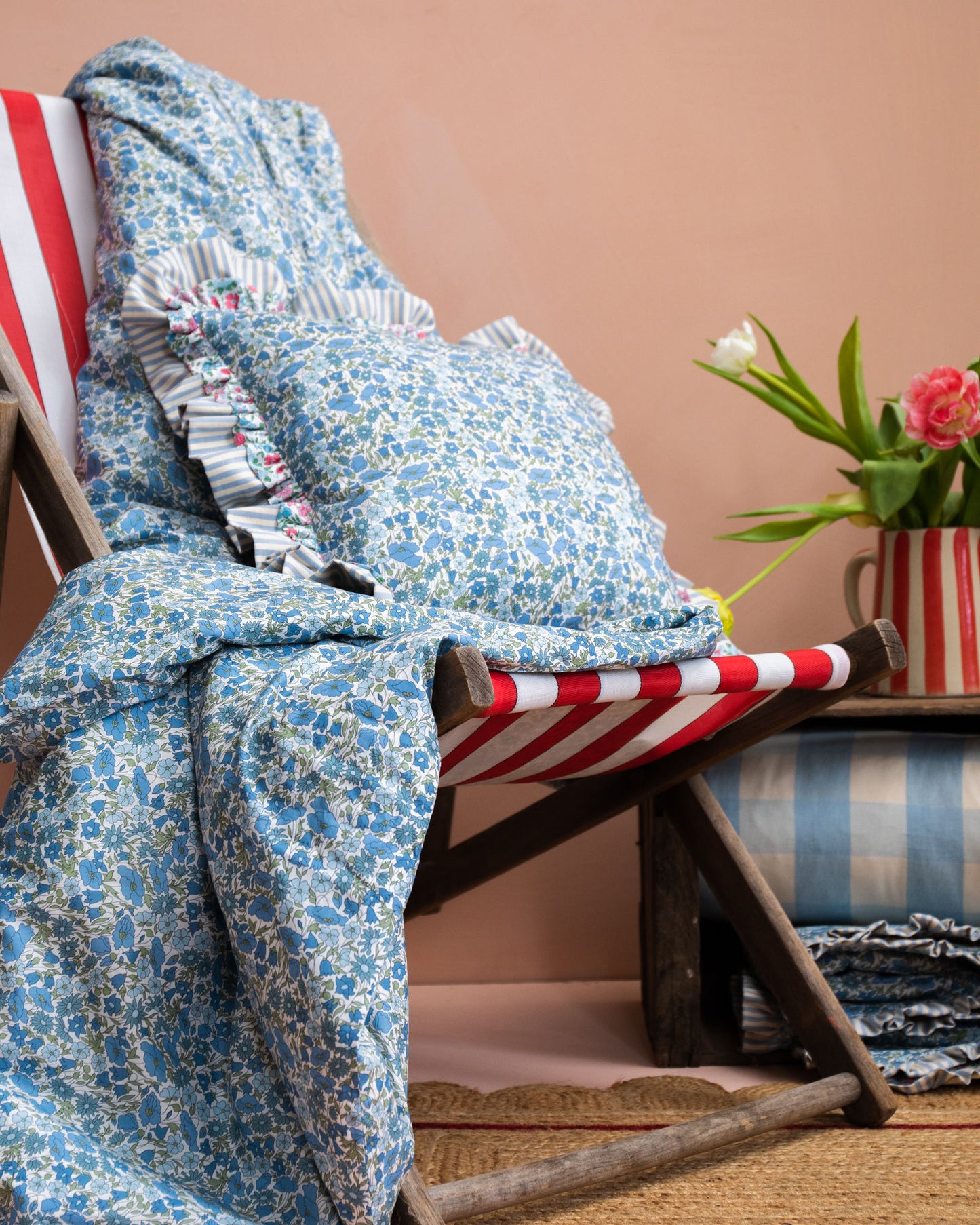 Double Ruffle Cushion made from Liberty Fabrics
