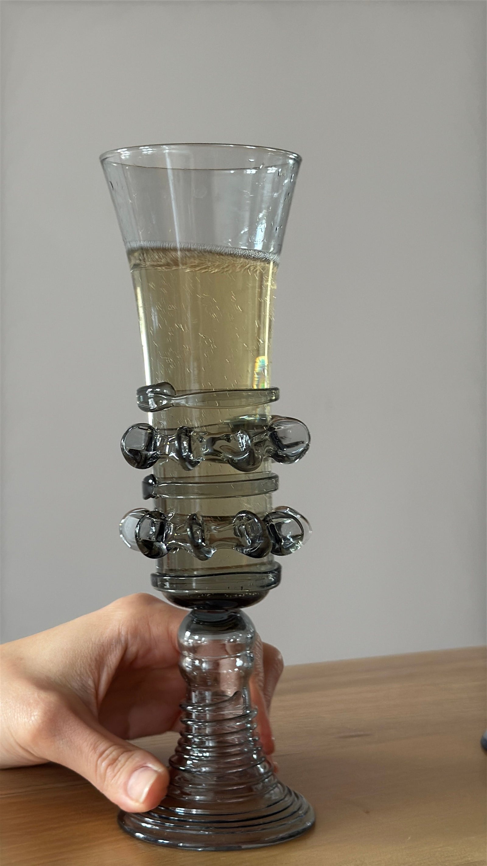 Mouthblown Champagne Flutes - set of four