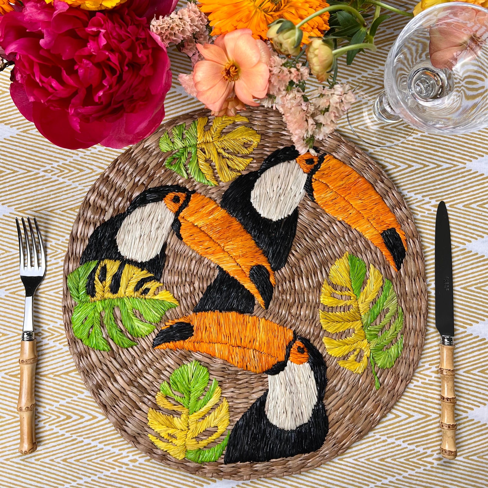 ’The Raffia Placemat’ - Toucan Birds (pair)