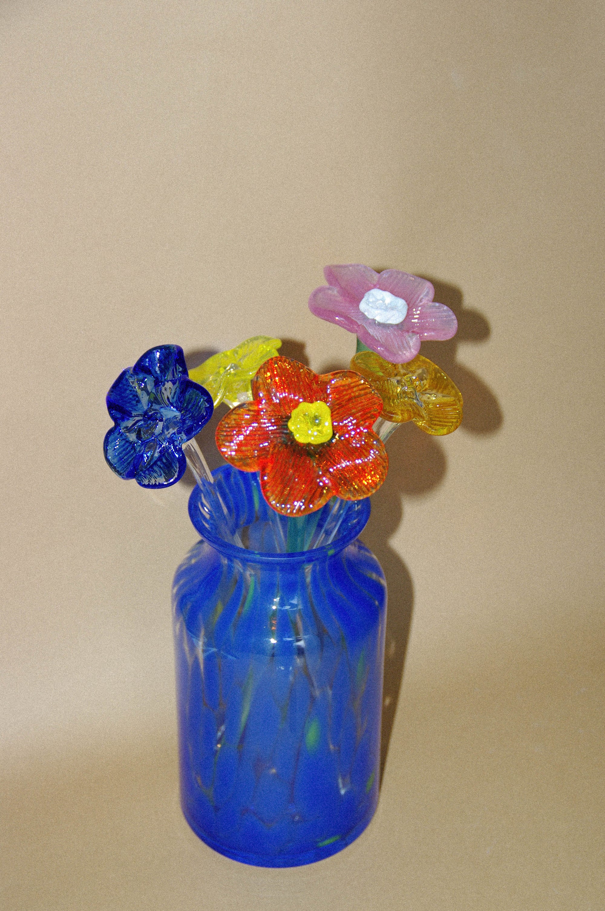 Mouth-Blown Crystal Flower Bouquet