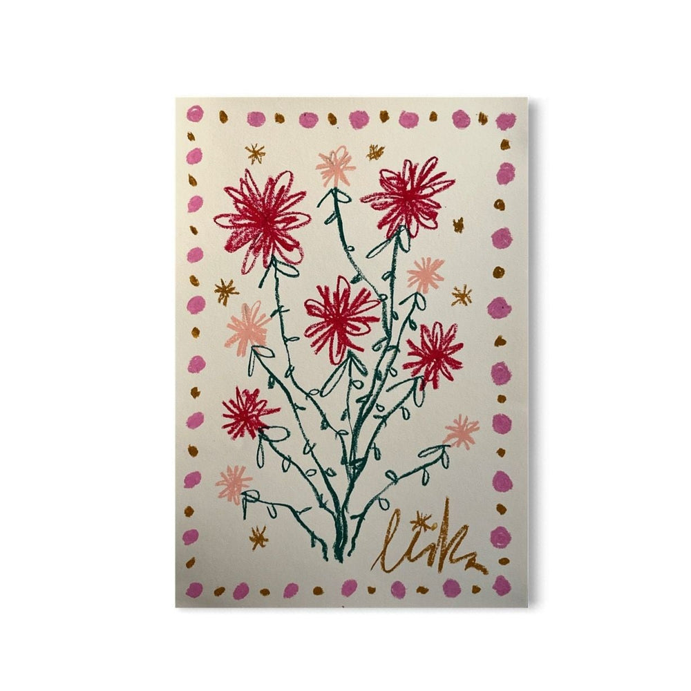 Red & Pink Floral | Original Painting A3