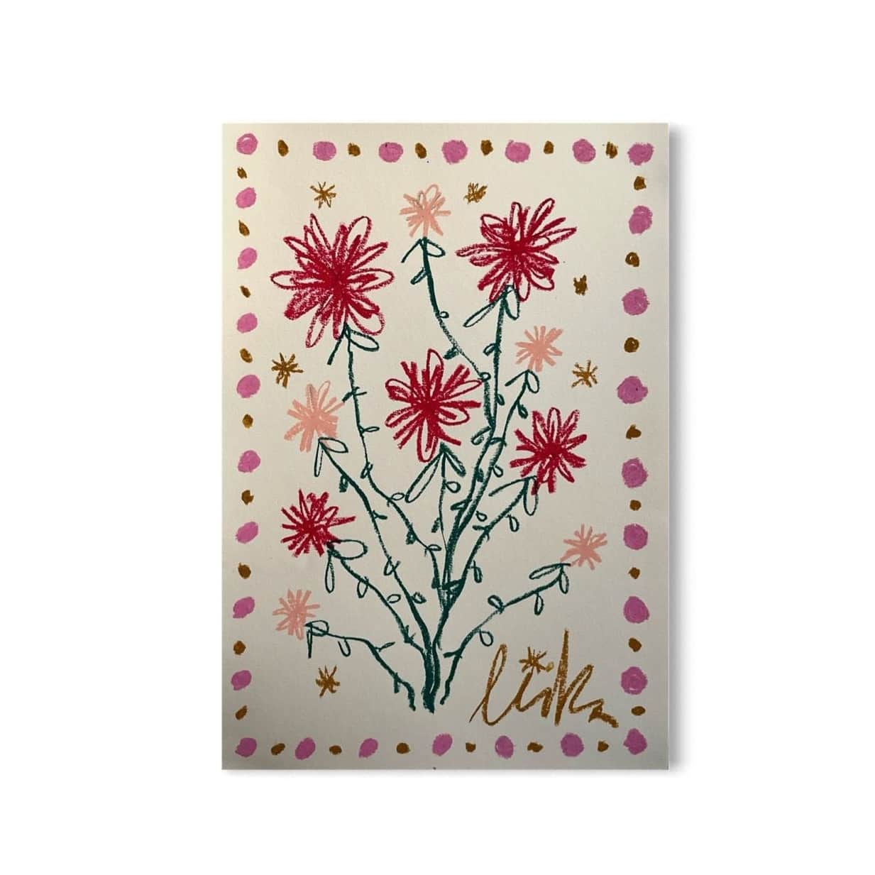 Red & Pink Floral | Original Painting A3