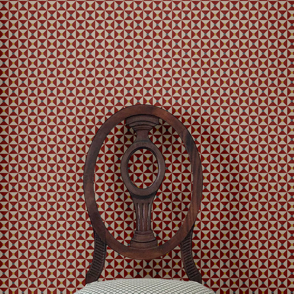 Broken Dishes Wallpaper - Traditional Red